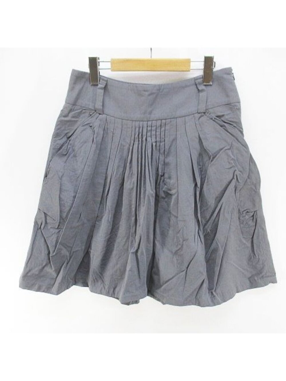 Brunello Cucinelli Knee Length Flare Skirt Gray Fabric 40